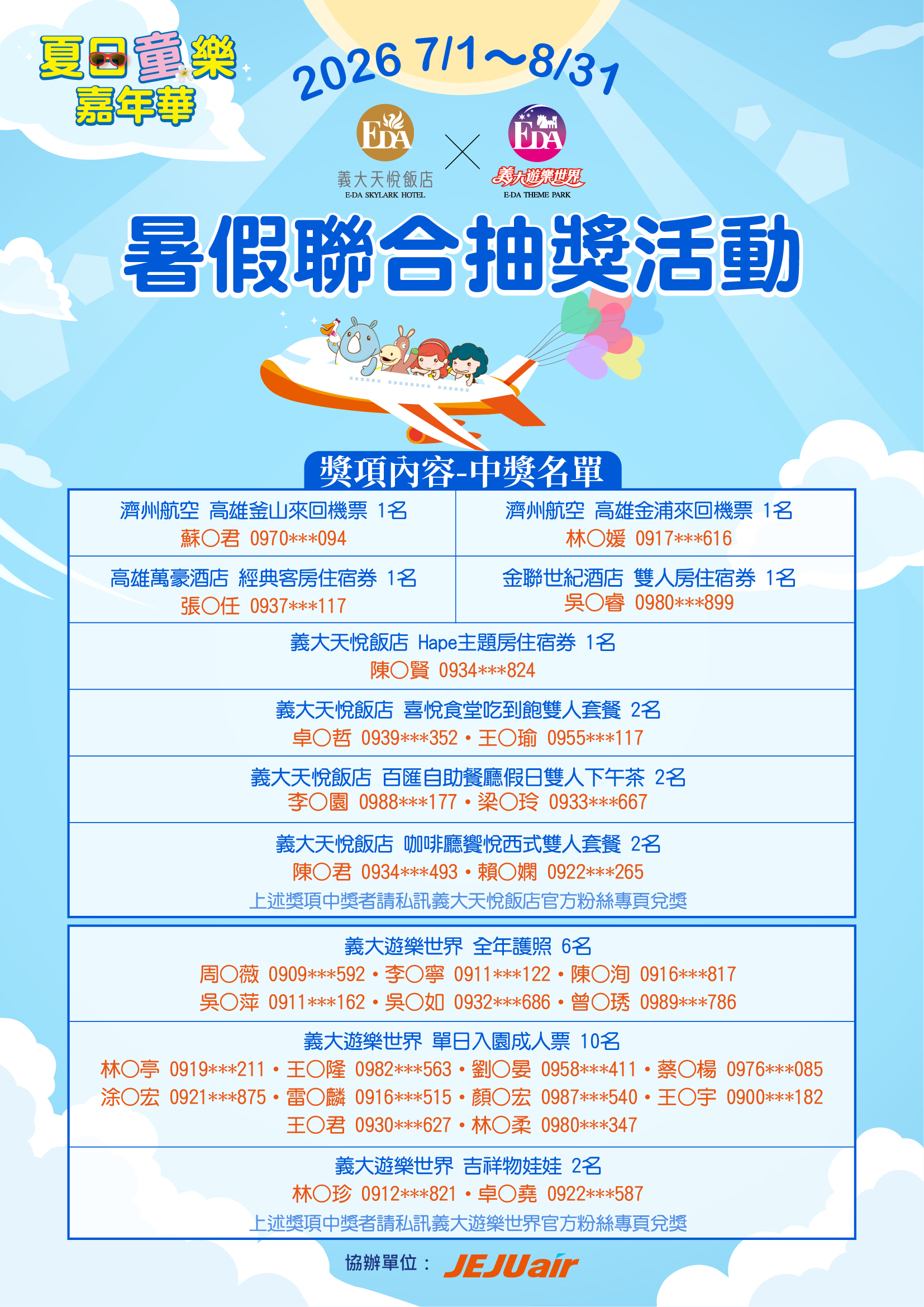 202606 天悅X樂園暑假聯合抽獎活動-中獎名單-01 202606 天悅X樂園暑假聯合抽獎活動-中獎名單-01